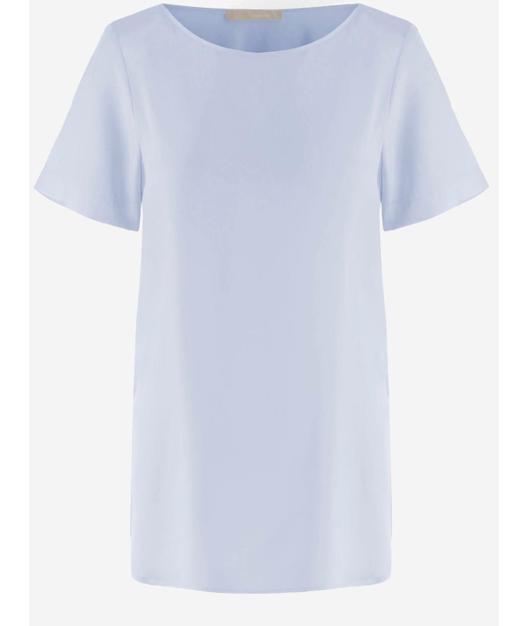 ALLUDE Голубая шелковая футболка, фото 4