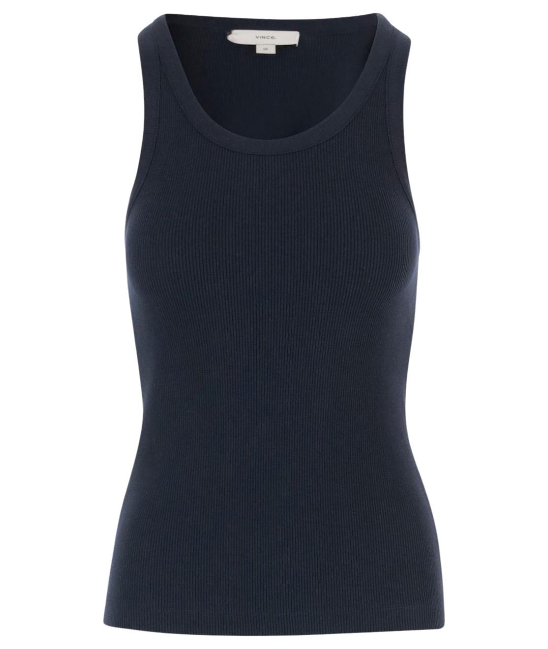 VINCE Синяя хлопковая майка, фото 1