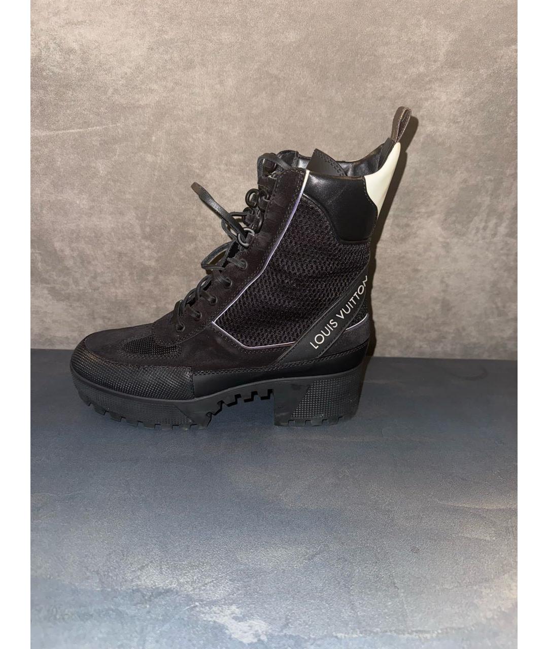 LOUIS VUITTON Черные замшевые ботинки, фото 7