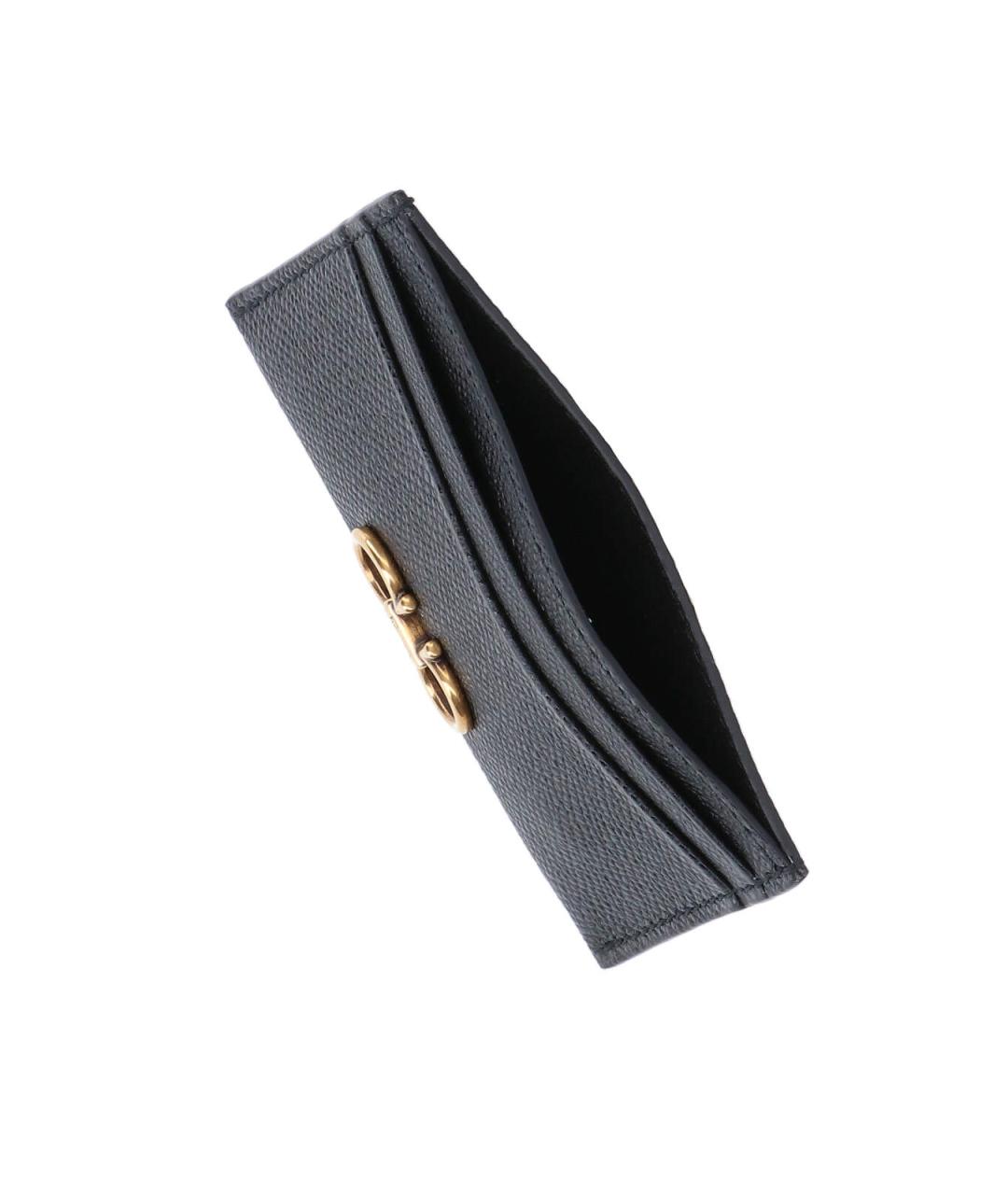 FERRAGAMO Черный кожаный кардхолдер, фото 3