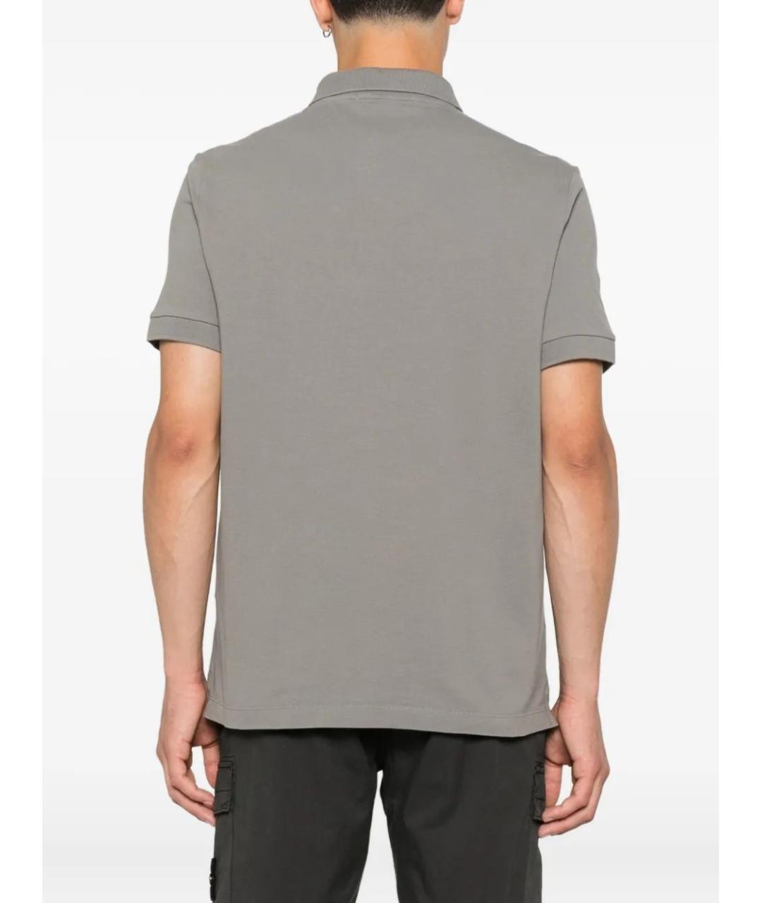 STONE ISLAND Серая хлопковая футболка, фото 3