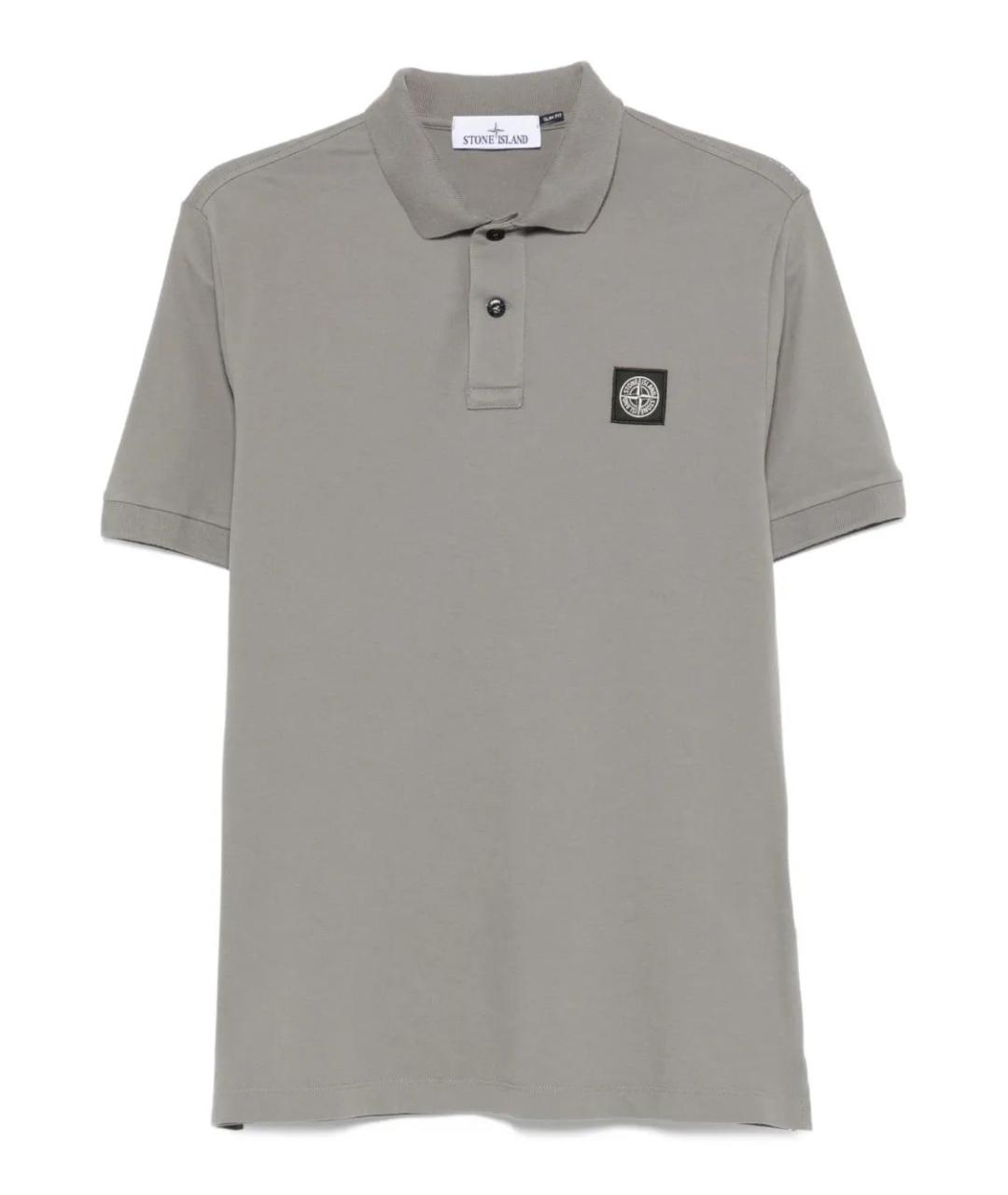 STONE ISLAND Серая хлопковая футболка, фото 2