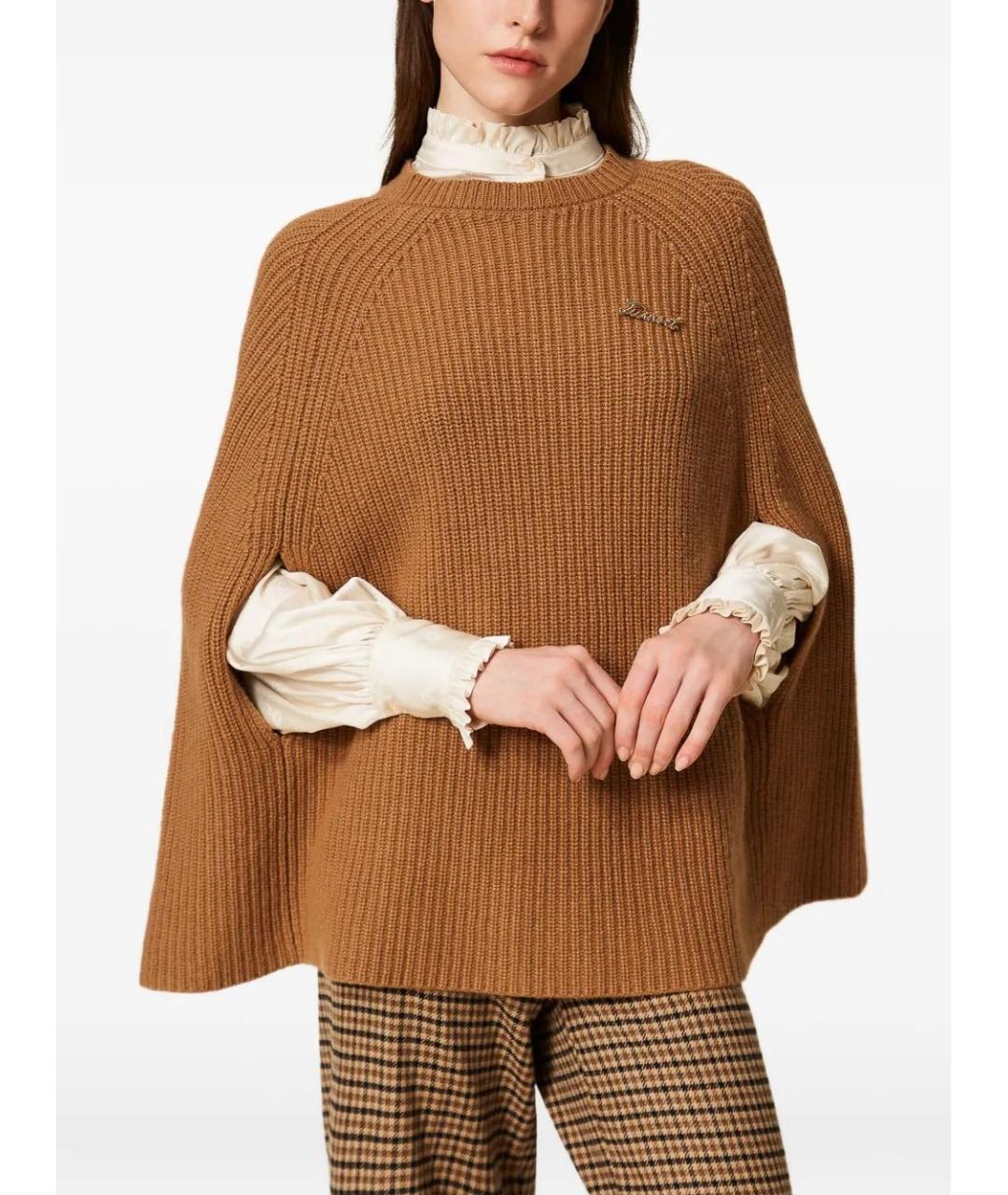 TWIN-SET Коричневый кашемировый джемпер / свитер, фото 4