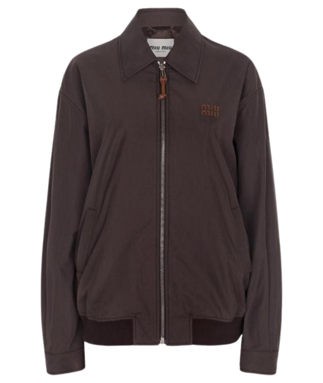 MIU MIU Коричневая хлопковая куртка, фото 1