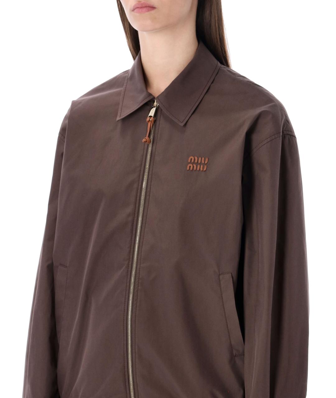 MIU MIU Коричневая хлопковая куртка, фото 4