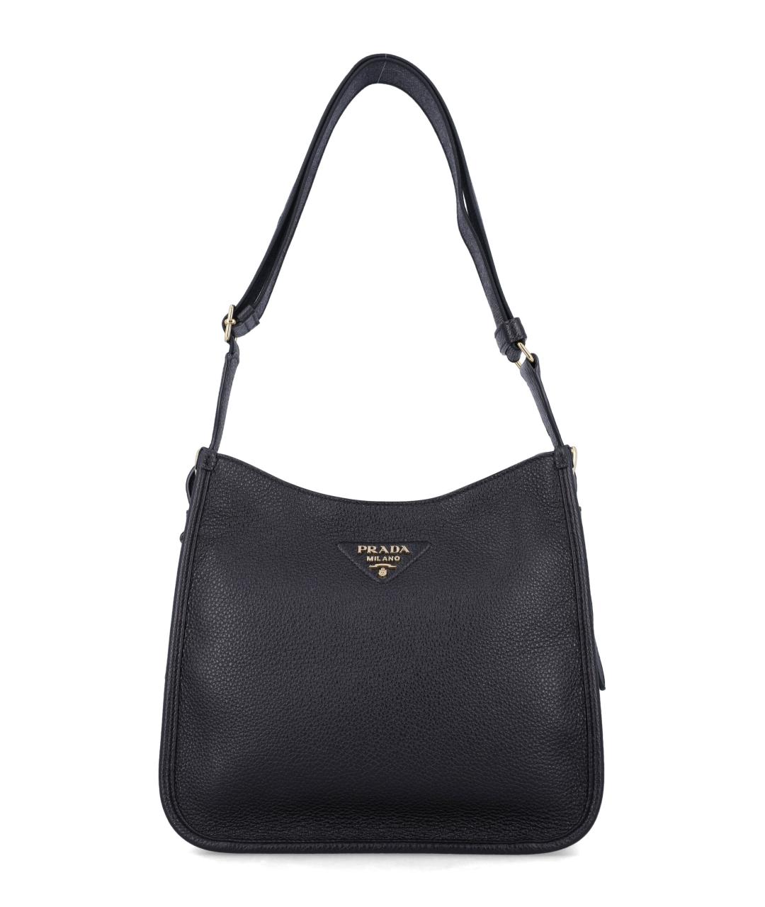 PRADA Черная кожаная сумка через плечо, фото 1