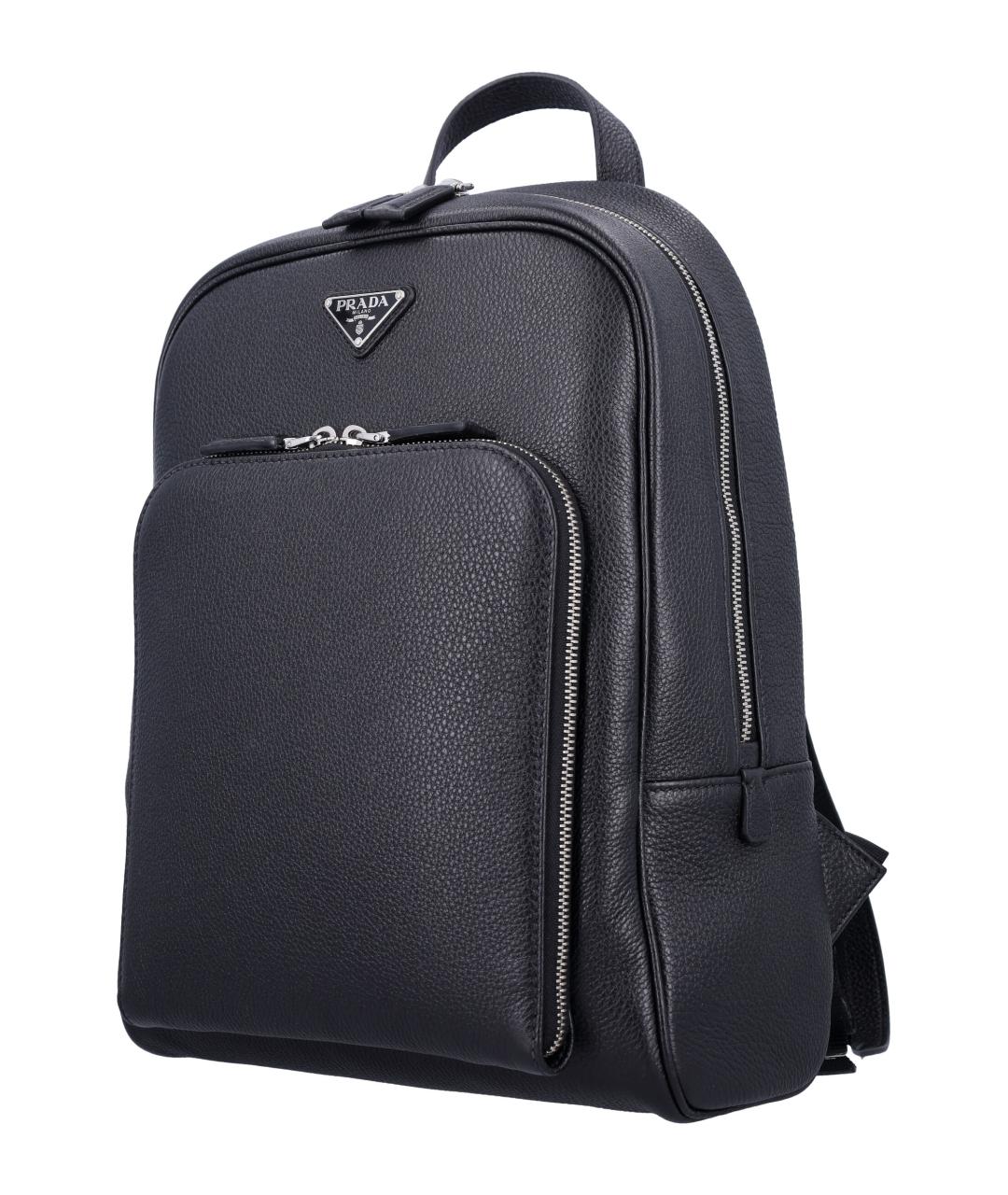 PRADA Черный кожаный рюкзак, фото 3
