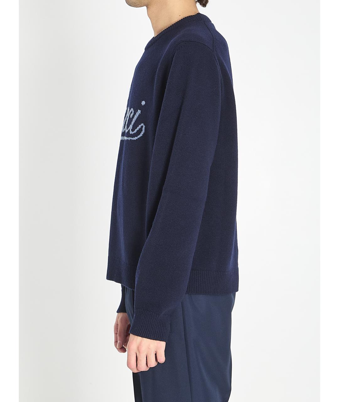 GUCCI Синий шерстяной джемпер / свитер, фото 3