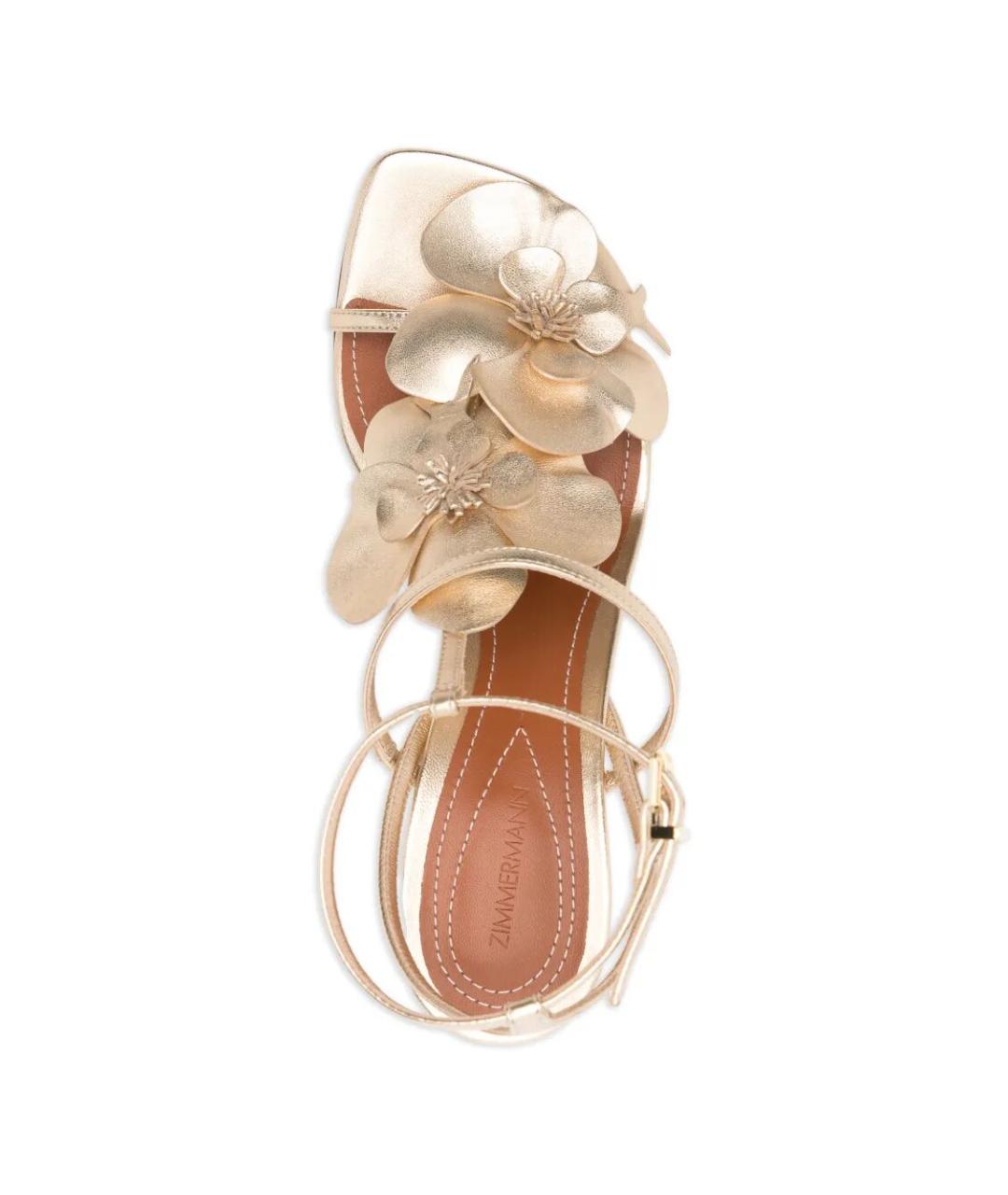 ZIMMERMANN Бежевые кожаные босоножки, фото 4