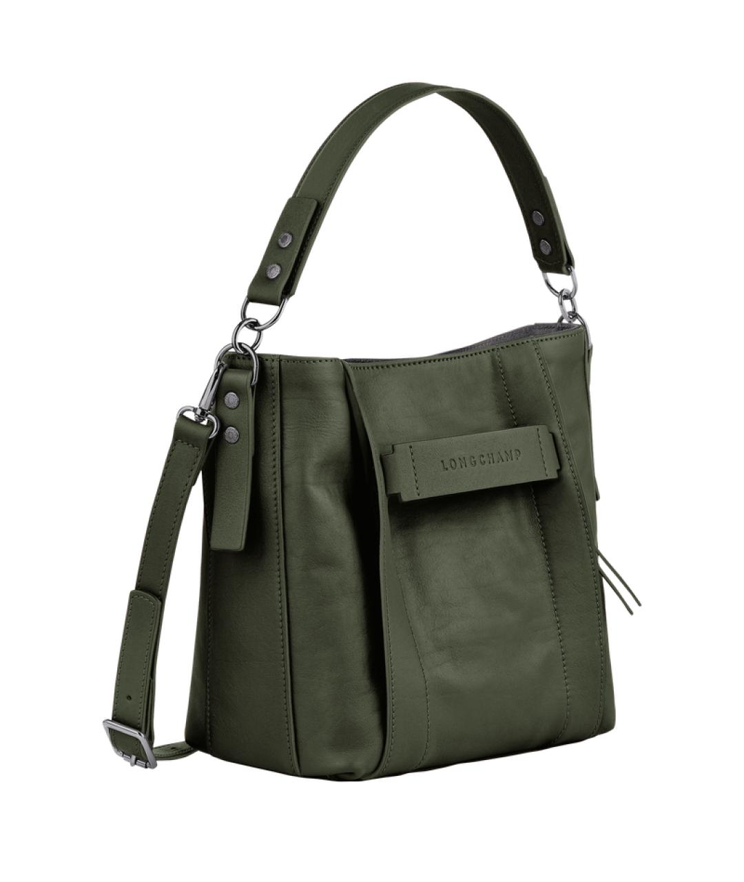 LONGCHAMP Зеленая кожаная сумка через плечо, фото 2