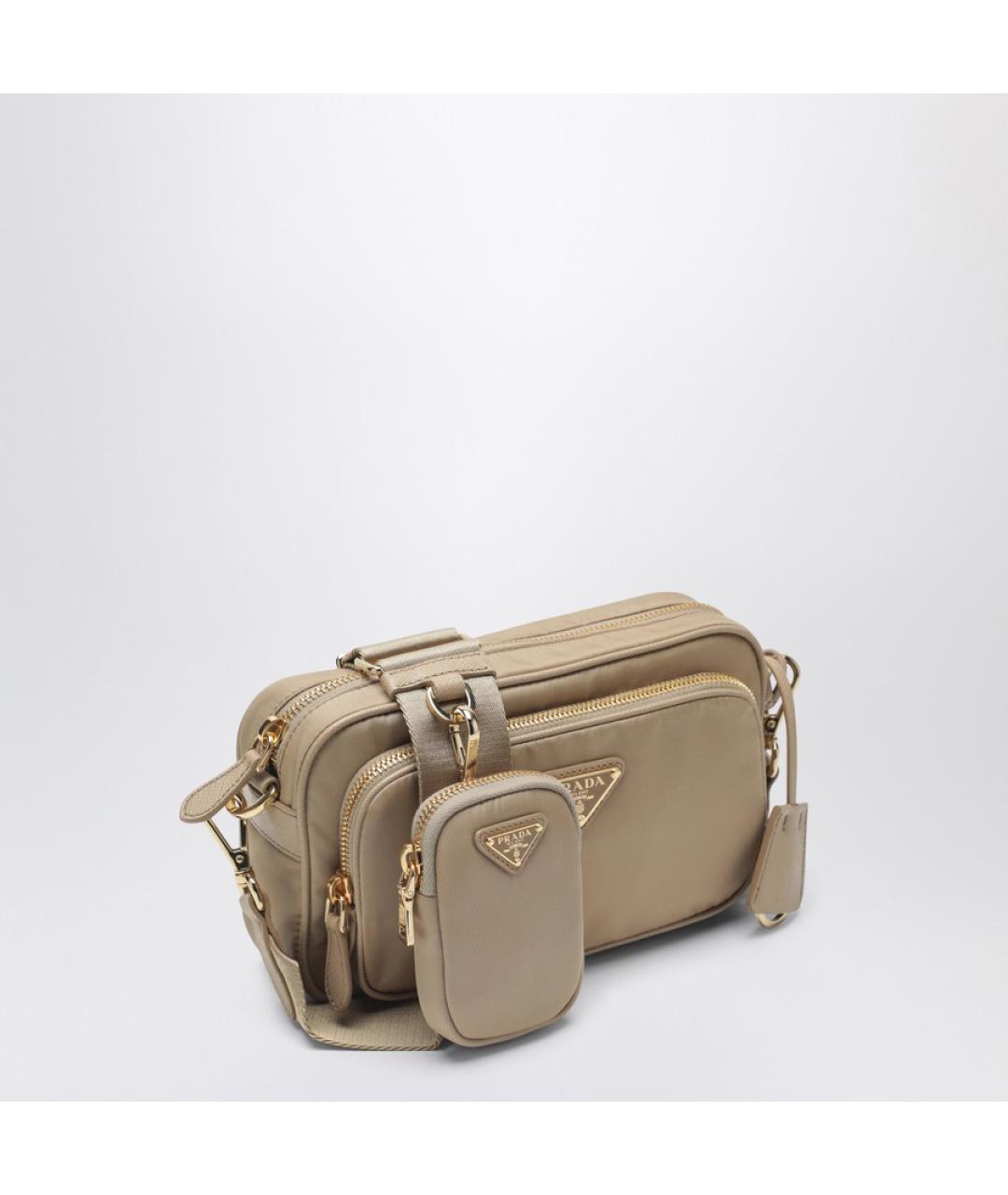 PRADA Бежевая тканевая сумка через плечо, фото 3