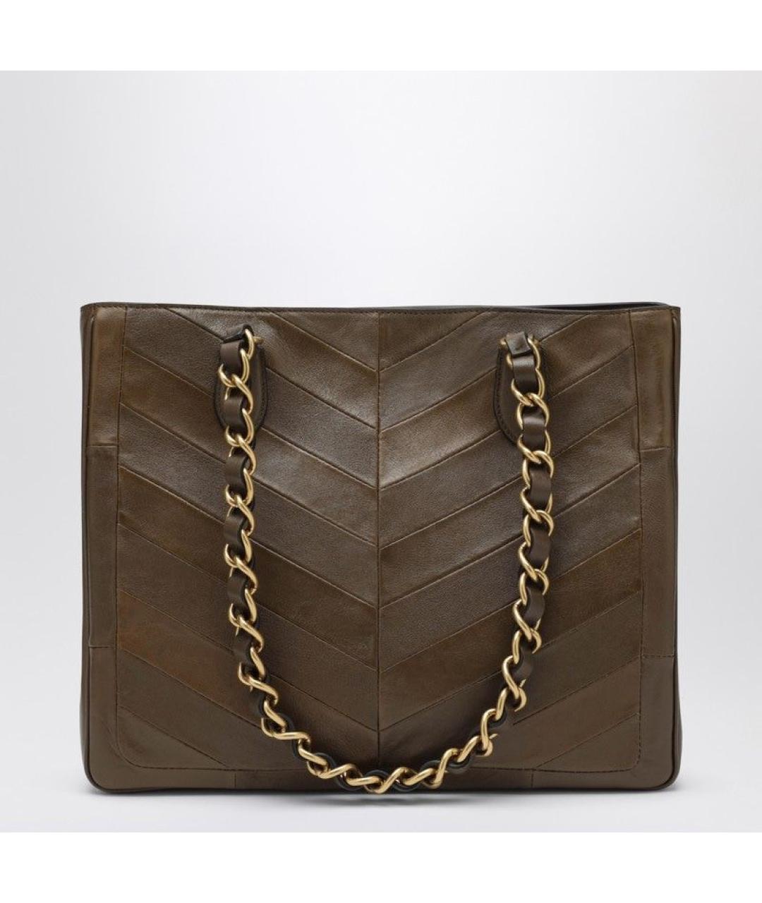 VALENTINO Коричневая кожаная сумка тоут, фото 2