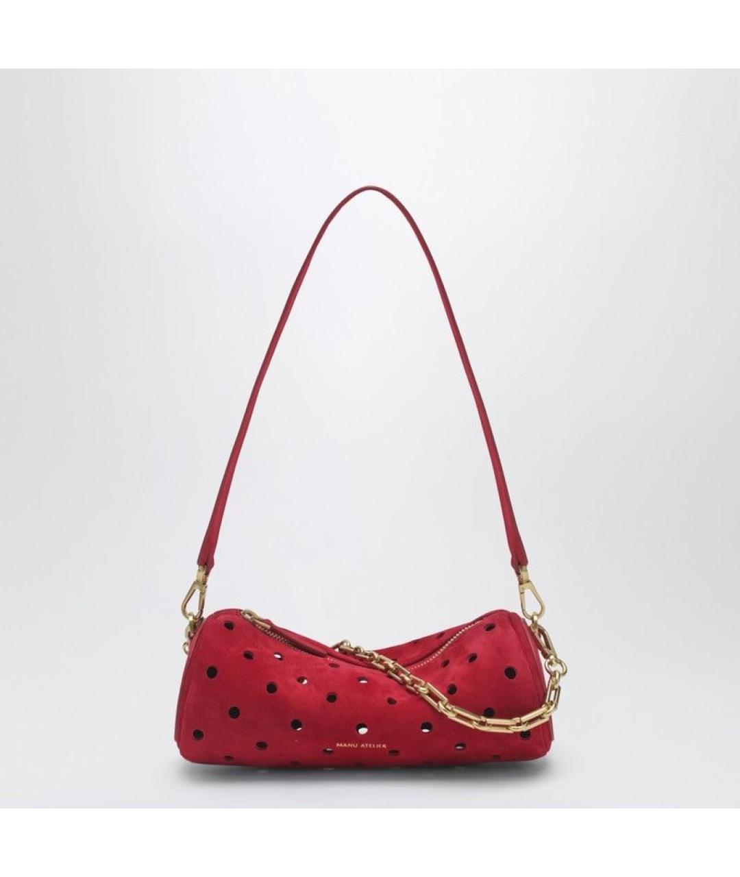 MANU ATELIER Красная кожаная сумка через плечо, фото 3