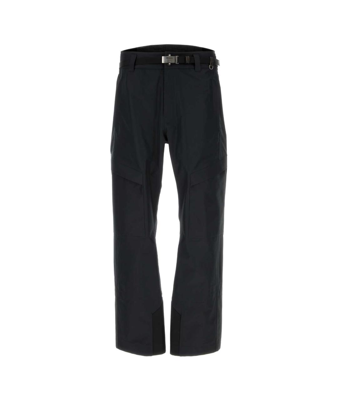 PRADA Черные полиэстеровые повседневные брюки, фото 1