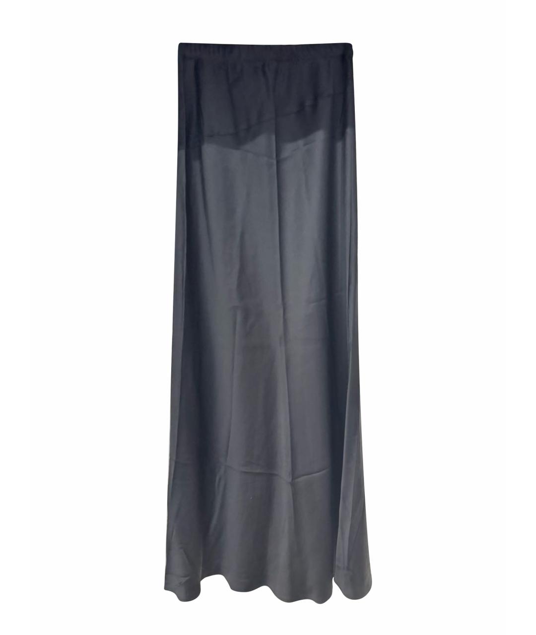 SEMICOUTURE Черная ацетатная юбка макси, фото 1