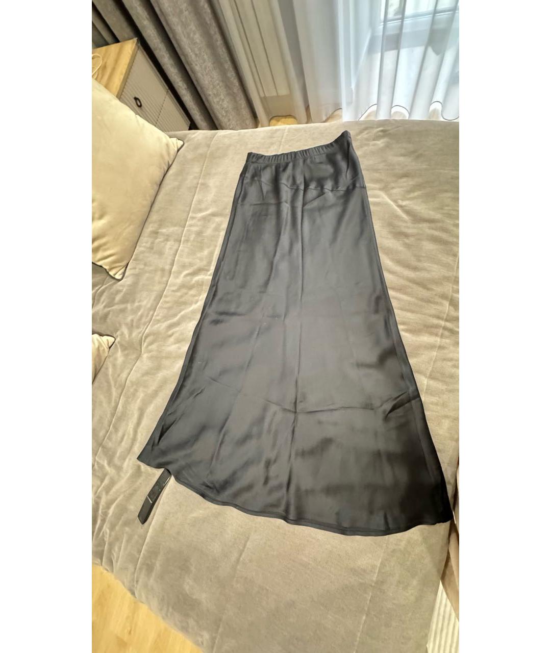 SEMICOUTURE Черная ацетатная юбка макси, фото 2