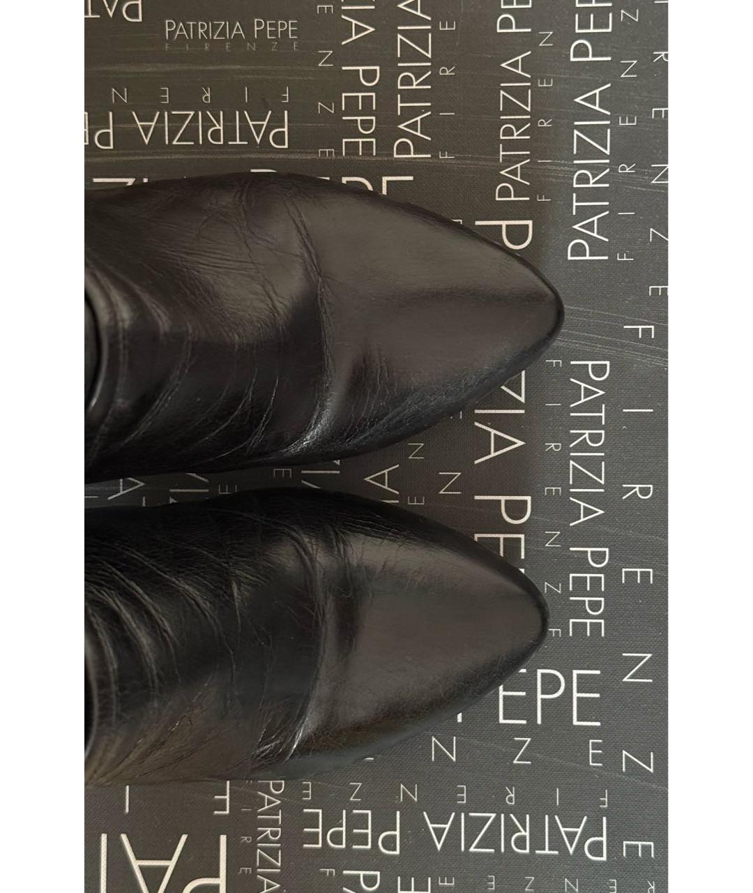 PATRIZIA PEPE Черные кожаные сапоги, фото 3