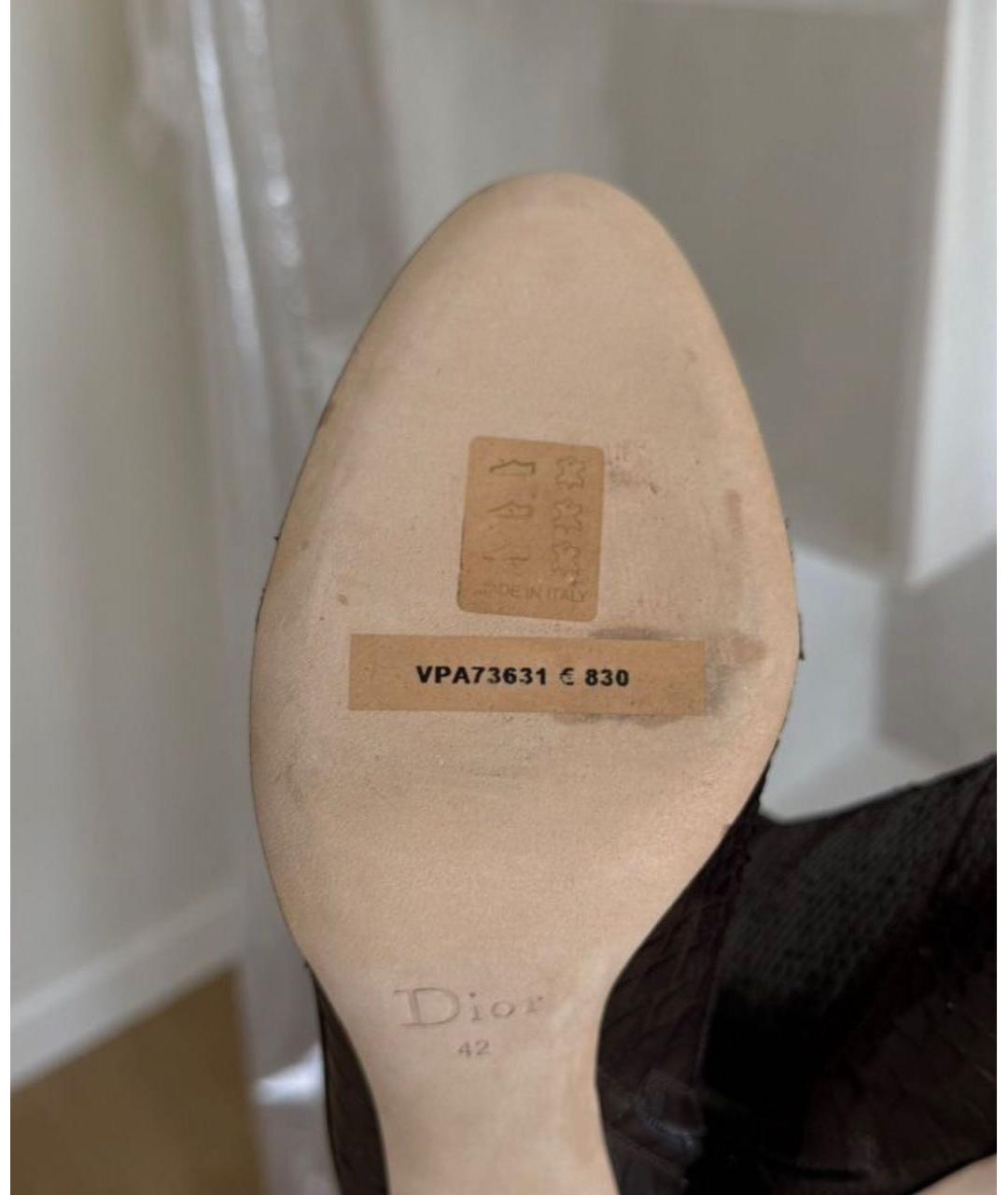 CHRISTIAN DIOR Коричневые сапоги из экзотической кожи, фото 7