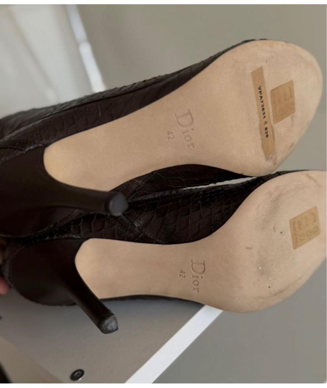 CHRISTIAN DIOR Коричневые сапоги из экзотической кожи, фото 8