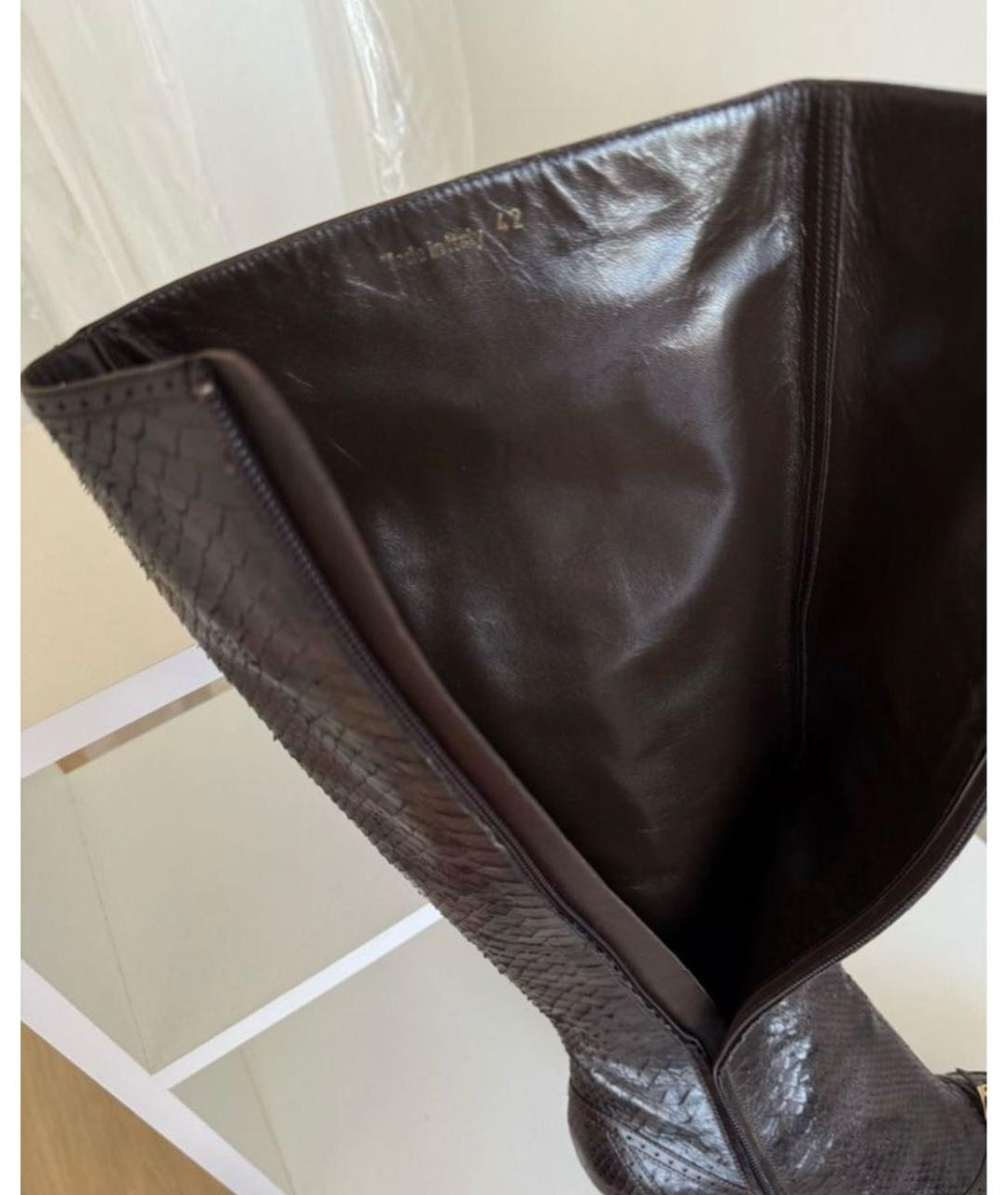 CHRISTIAN DIOR Коричневые сапоги из экзотической кожи, фото 2