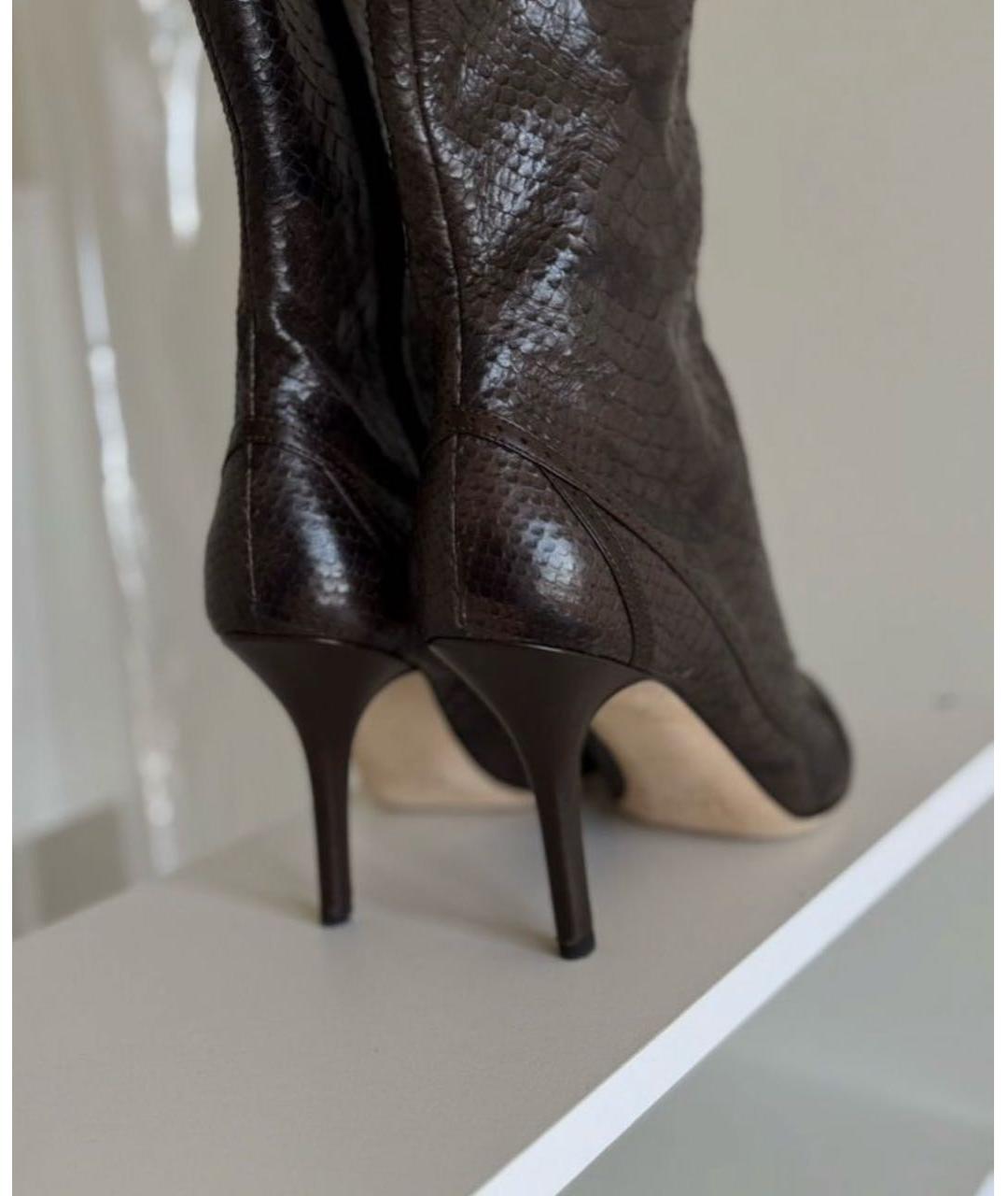 CHRISTIAN DIOR Коричневые сапоги из экзотической кожи, фото 6