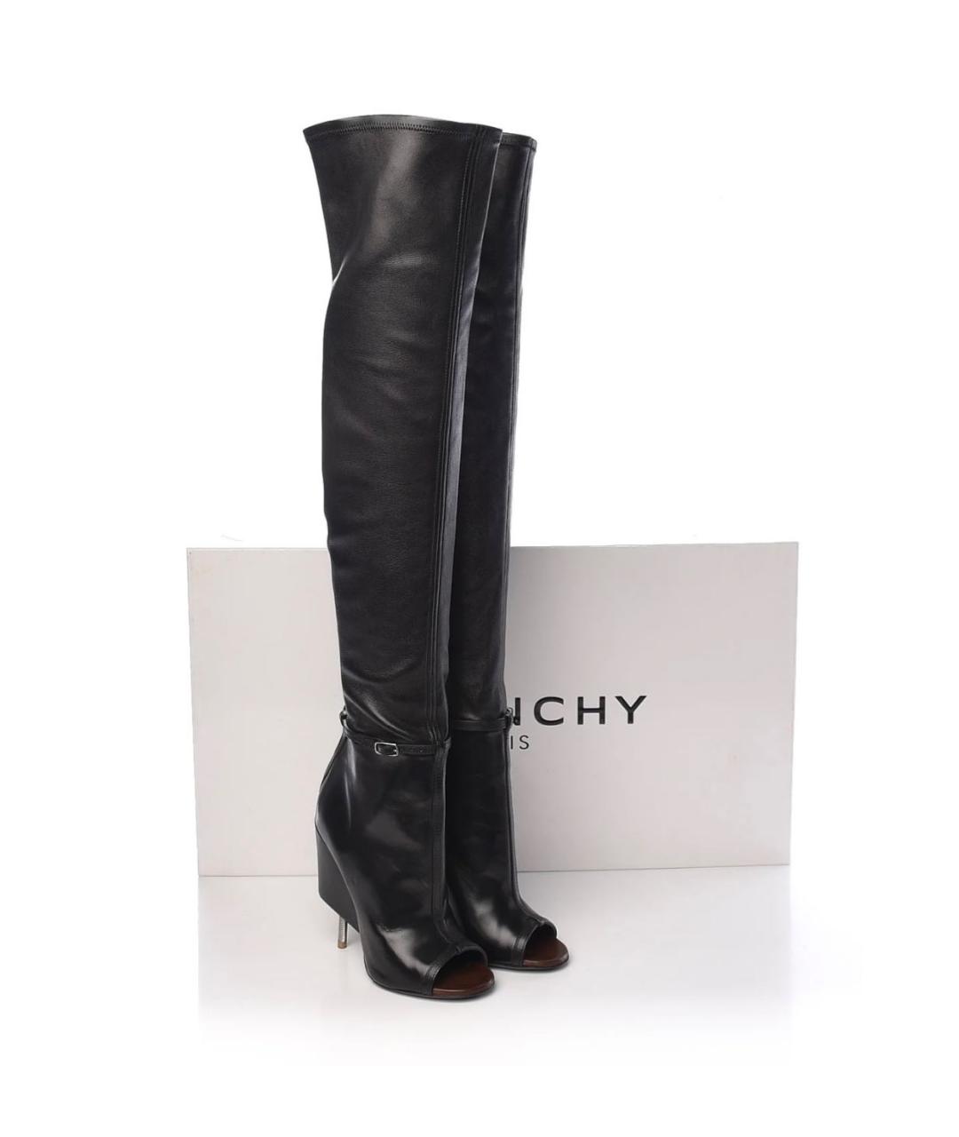 GIVENCHY Черные кожаные ботфорты, фото 7