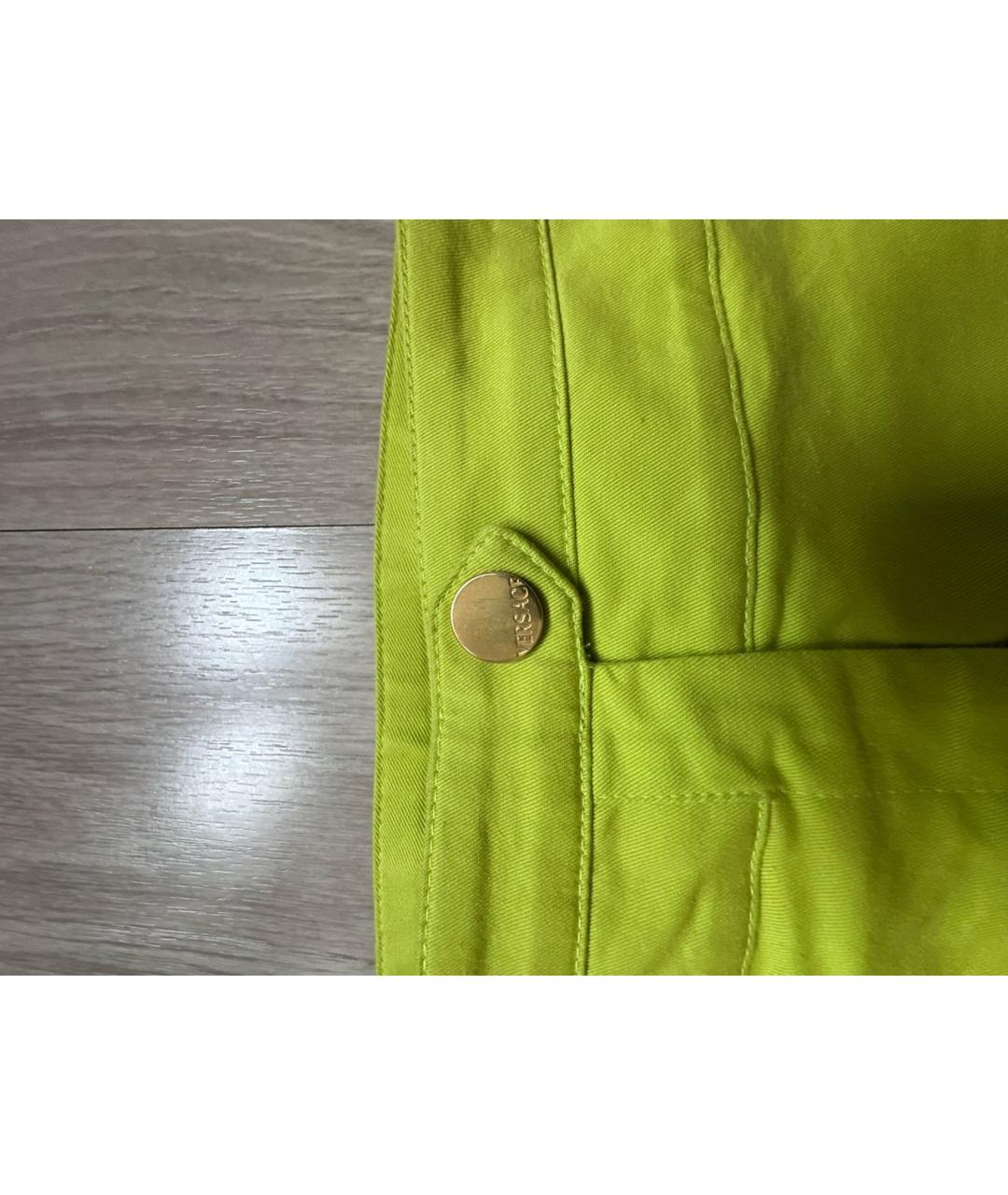 VERSACE Зеленая хлопковая юбка миди, фото 3