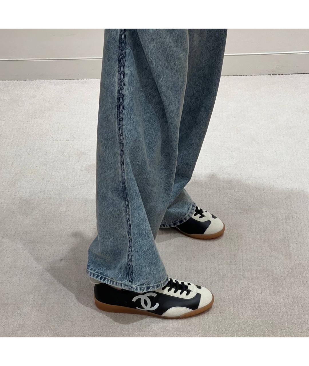 CHANEL Черные кожаные кеды, фото 5
