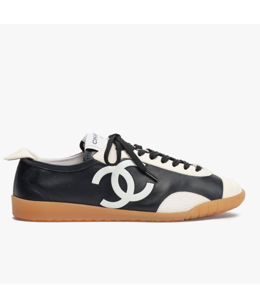 CHANEL Черные кожаные кеды, фото 5