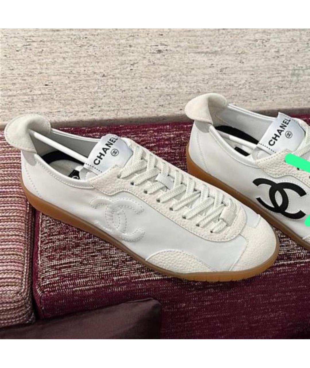 CHANEL Белые кожаные кеды, фото 2