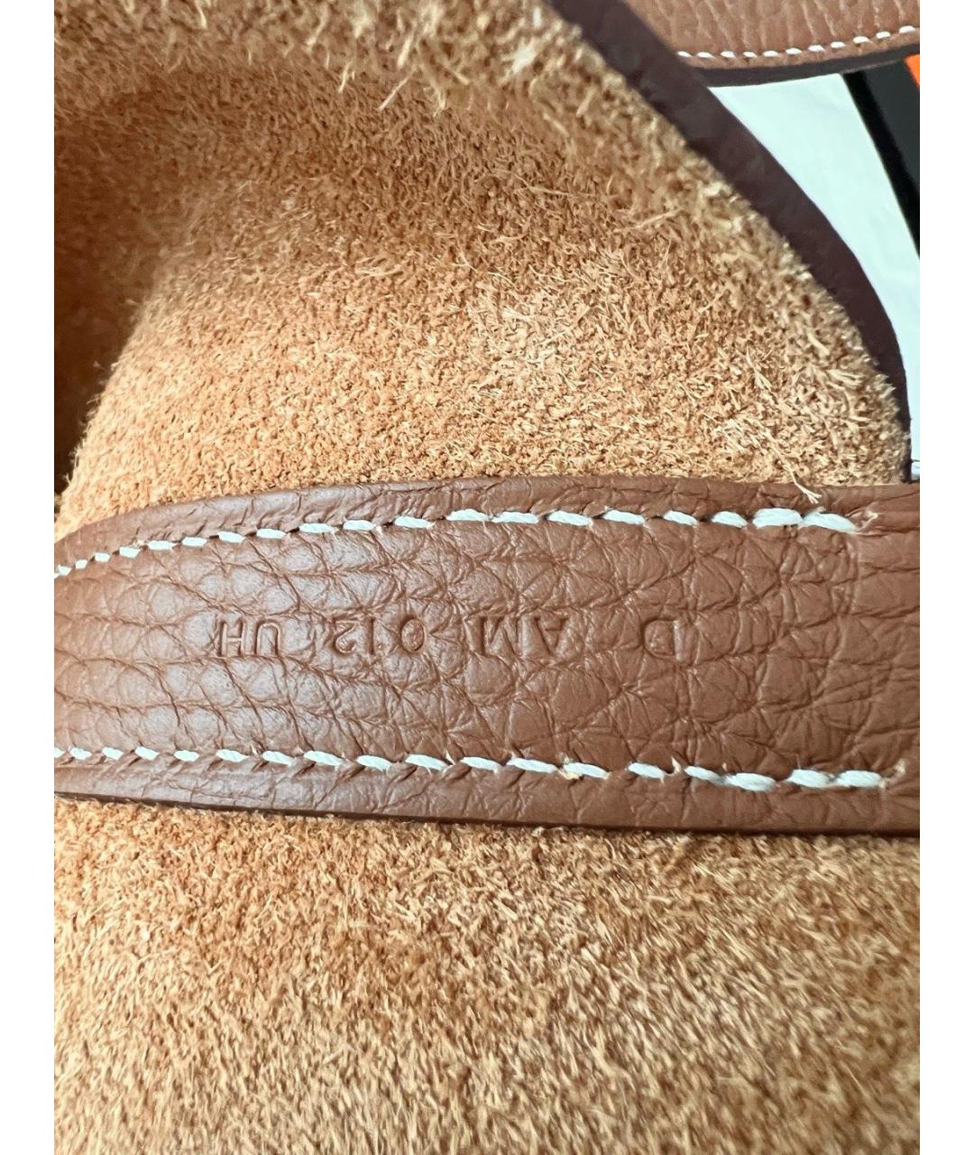 HERMES Коричневая кожаная сумка тоут, фото 5