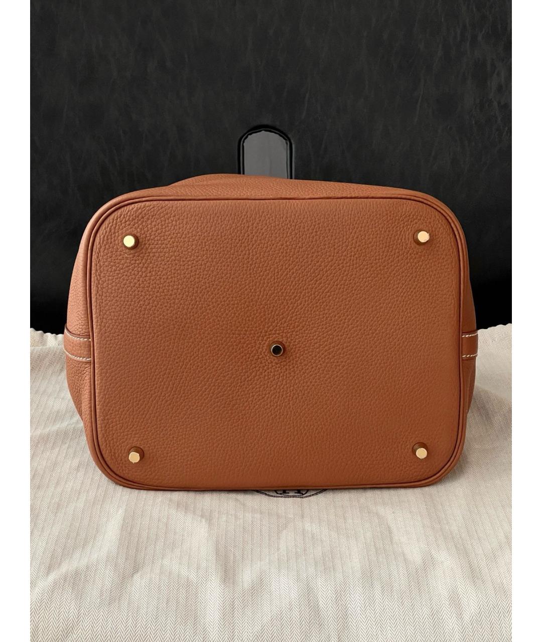 HERMES Коричневая кожаная сумка тоут, фото 3