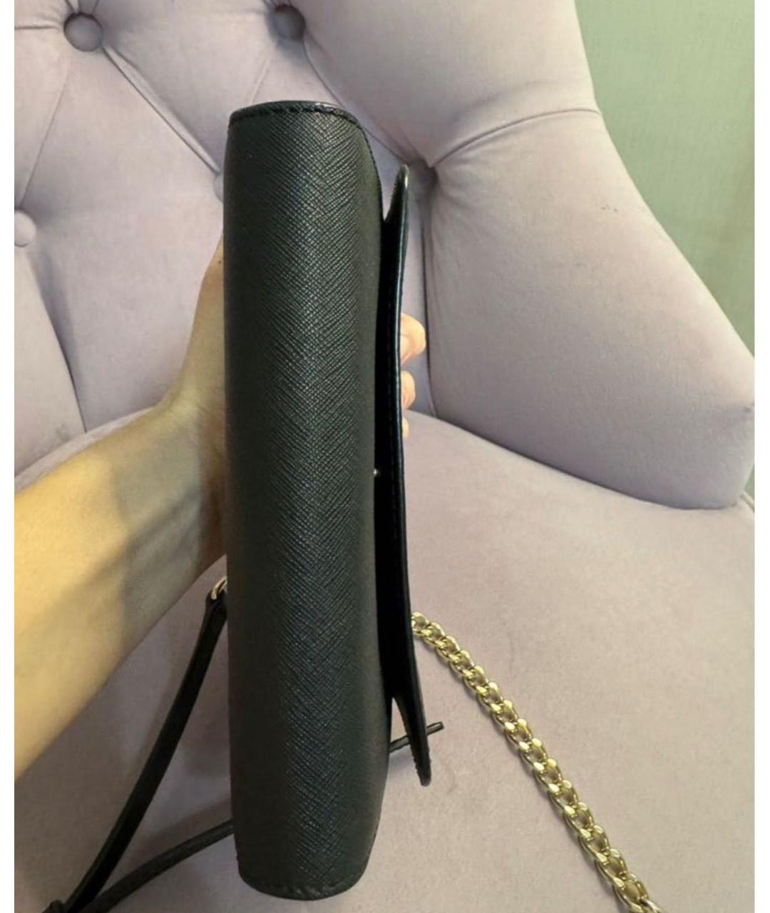 MICHAEL MICHAEL KORS Черная кожаная сумка через плечо, фото 6