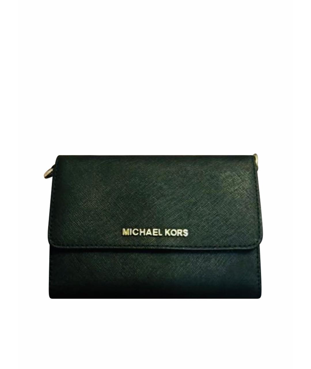 MICHAEL MICHAEL KORS Черная кожаная сумка через плечо, фото 1