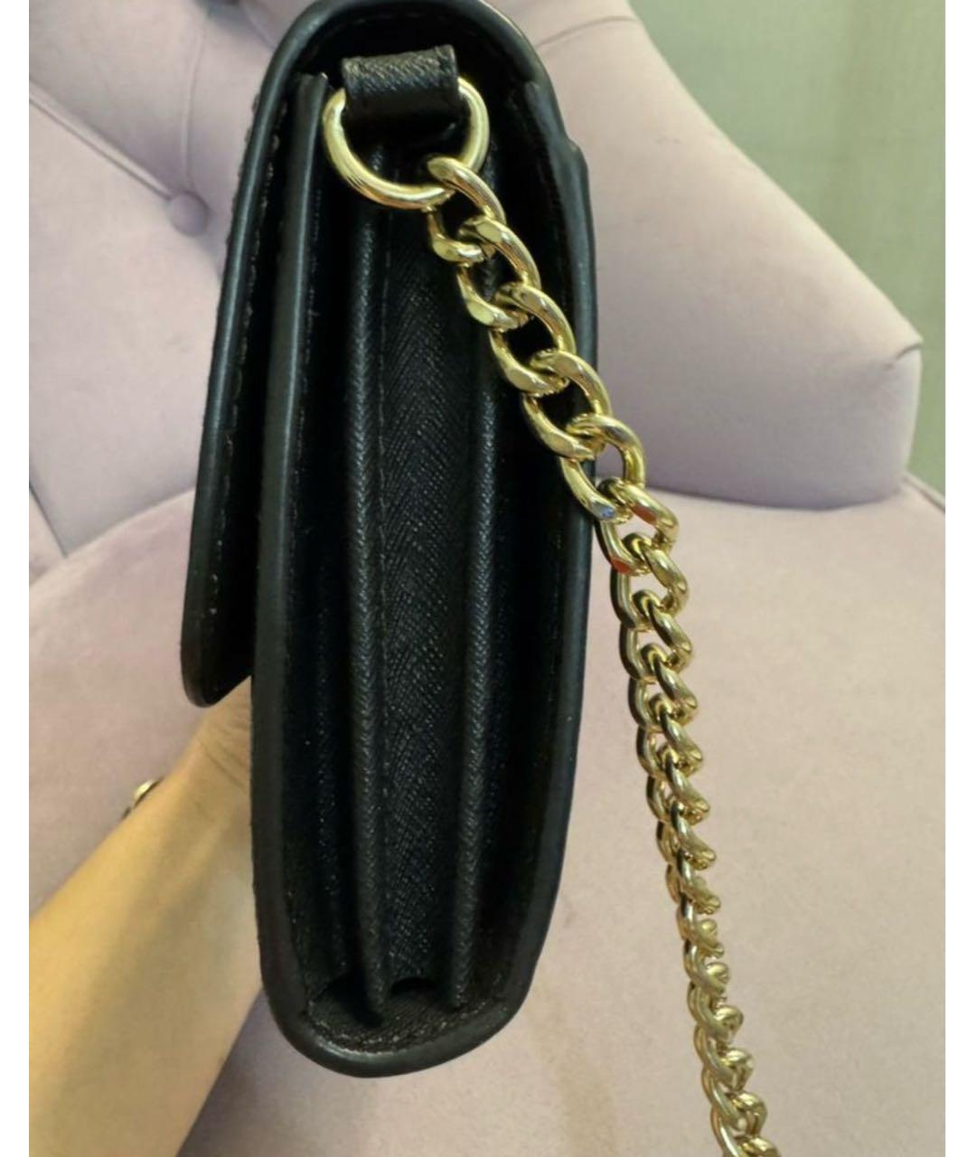 MICHAEL MICHAEL KORS Черная кожаная сумка через плечо, фото 4