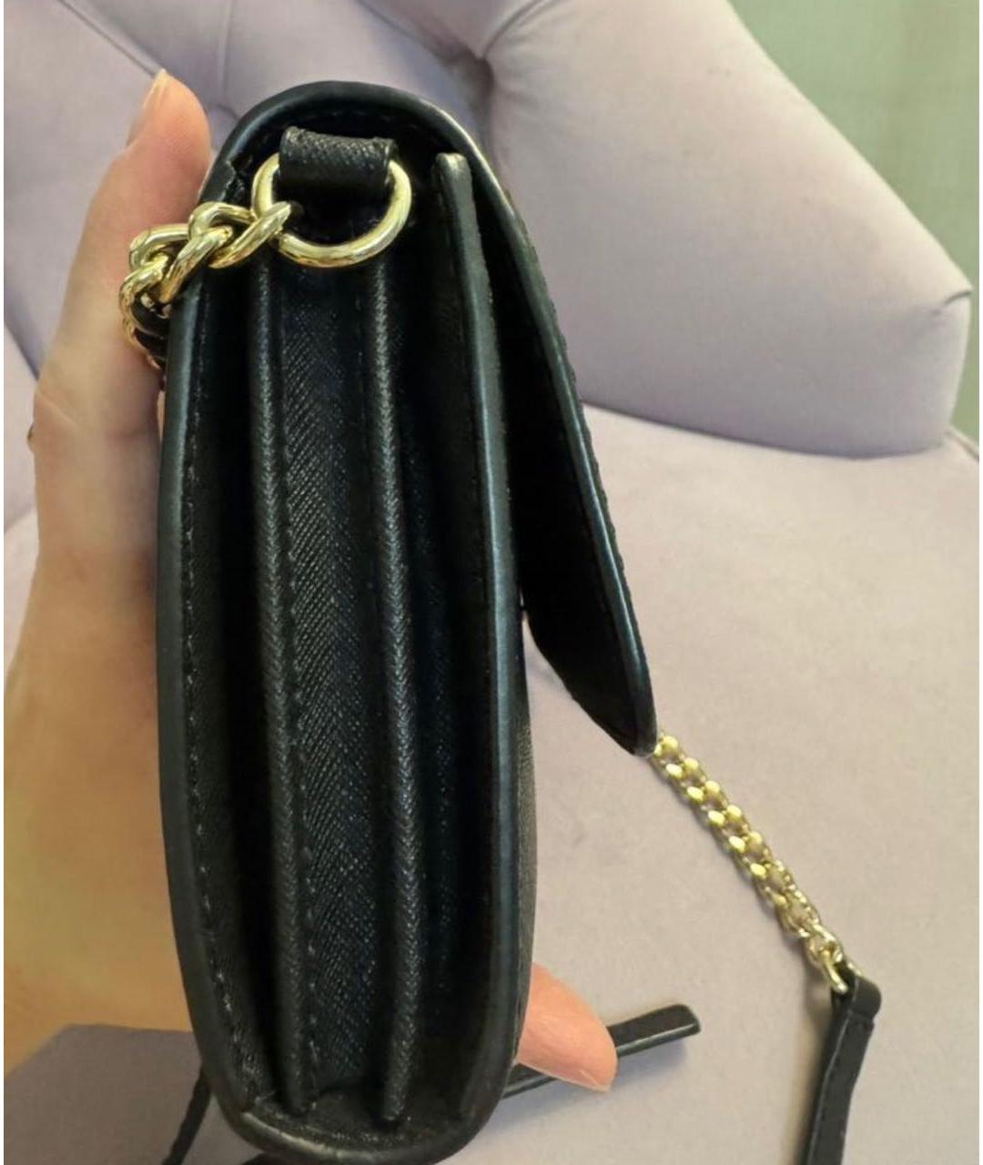 MICHAEL MICHAEL KORS Черная кожаная сумка через плечо, фото 2