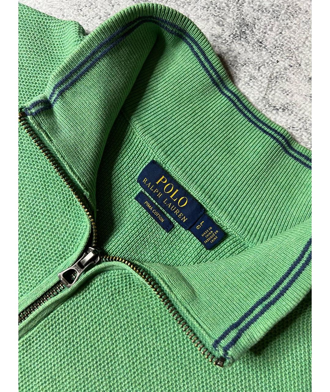 RALPH LAUREN Зеленый хлопковый джемпер / свитер, фото 6