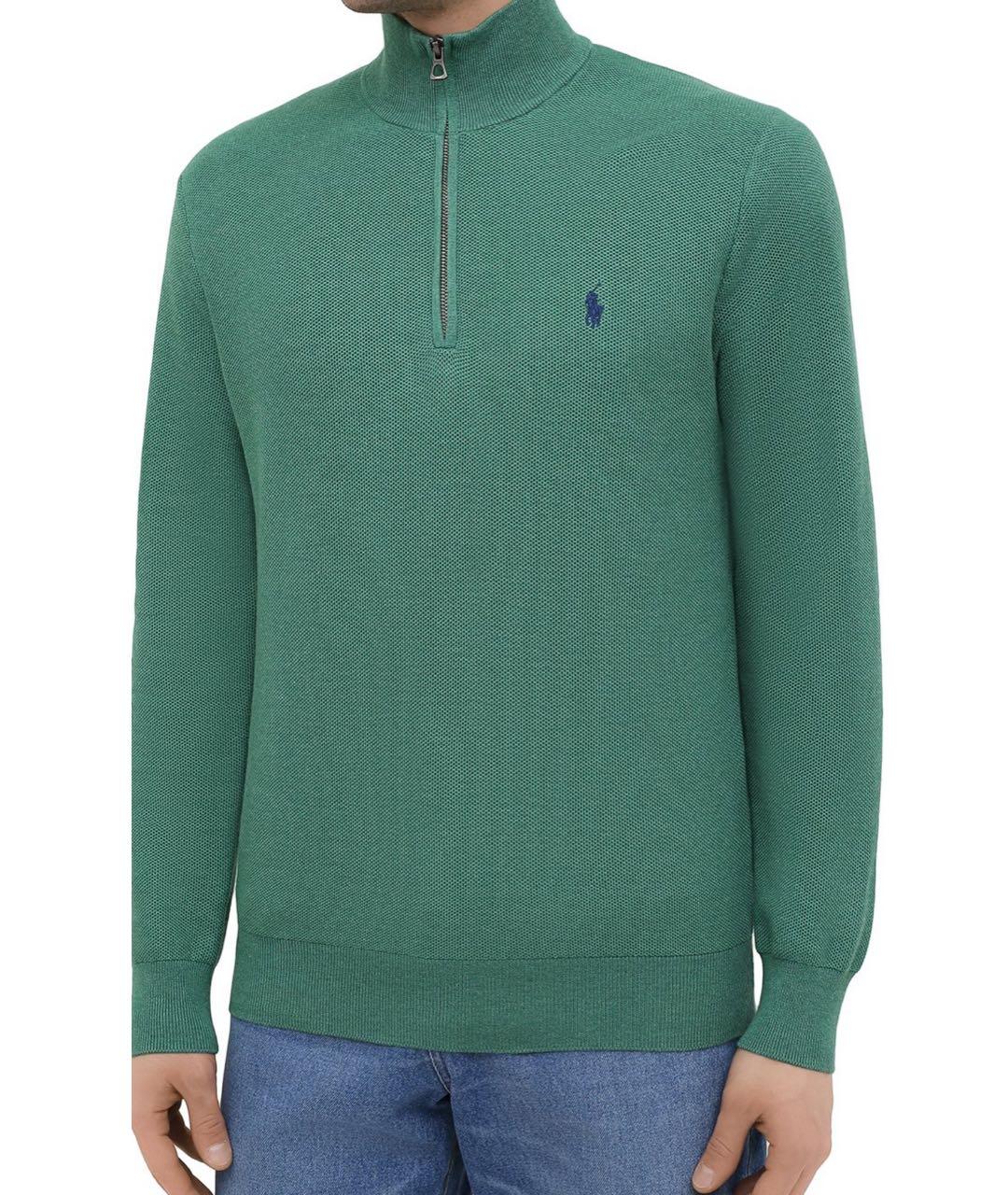RALPH LAUREN Зеленый хлопковый джемпер / свитер, фото 2