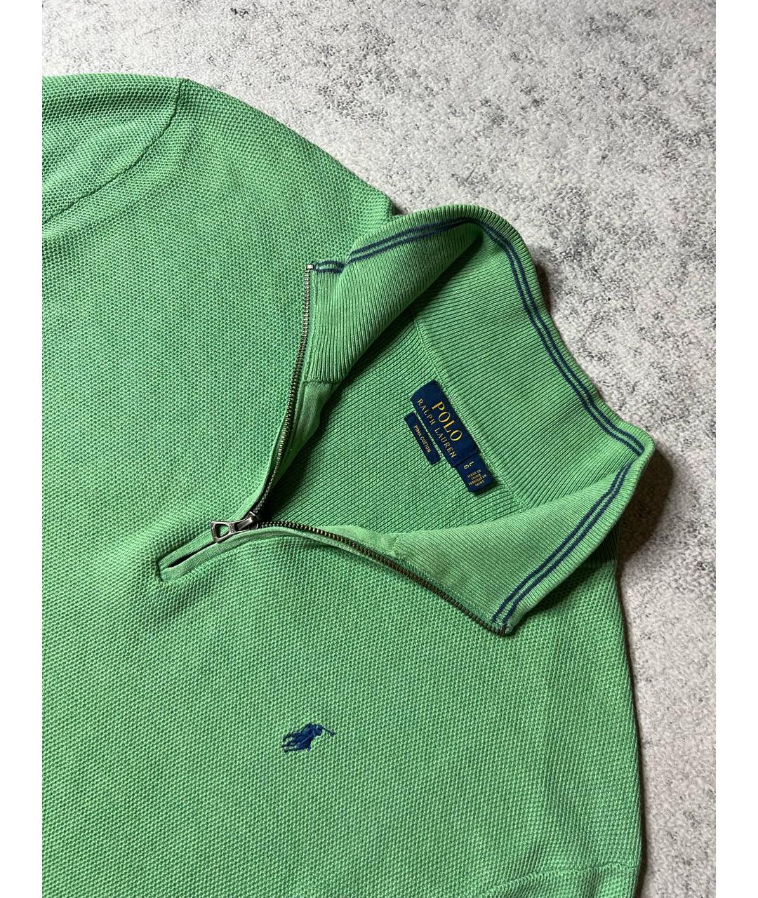 RALPH LAUREN Зеленый хлопковый джемпер / свитер, фото 5