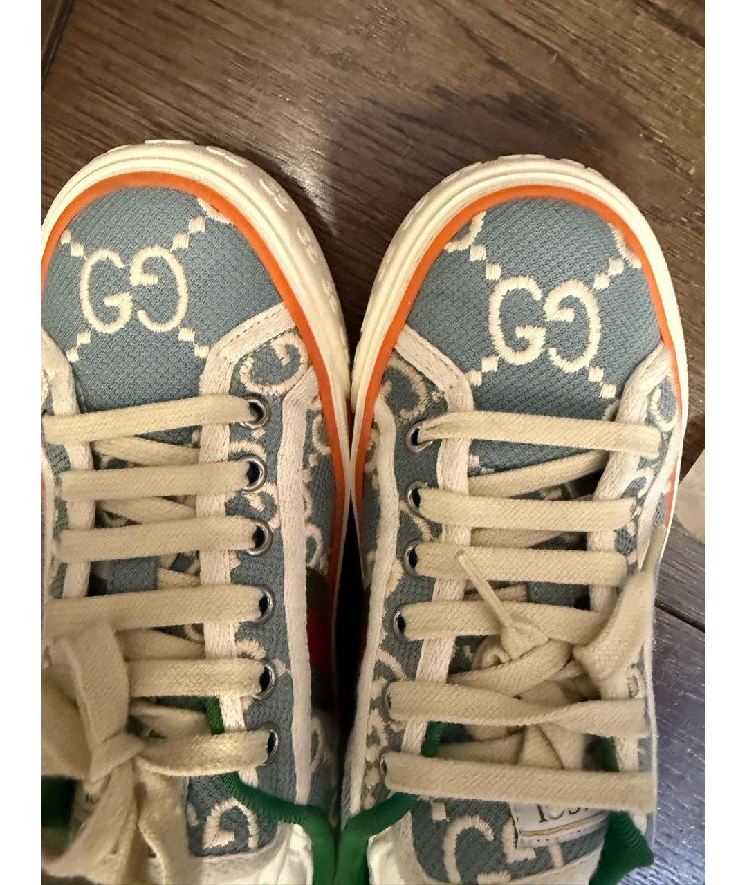 GUCCI Голубые текстильные кеды, фото 6