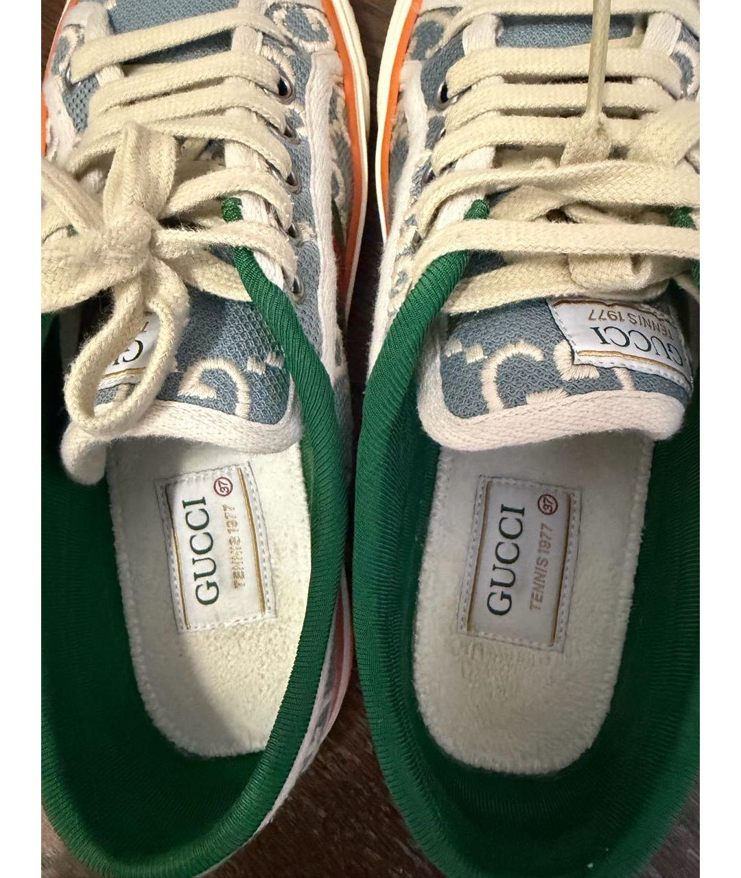 GUCCI Голубые текстильные кеды, фото 5