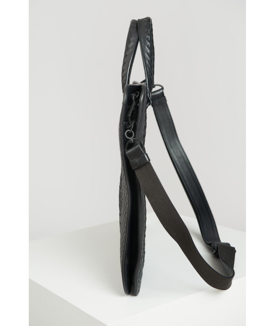 BOTTEGA VENETA Черная кожаная сумка через плечо, фото 3