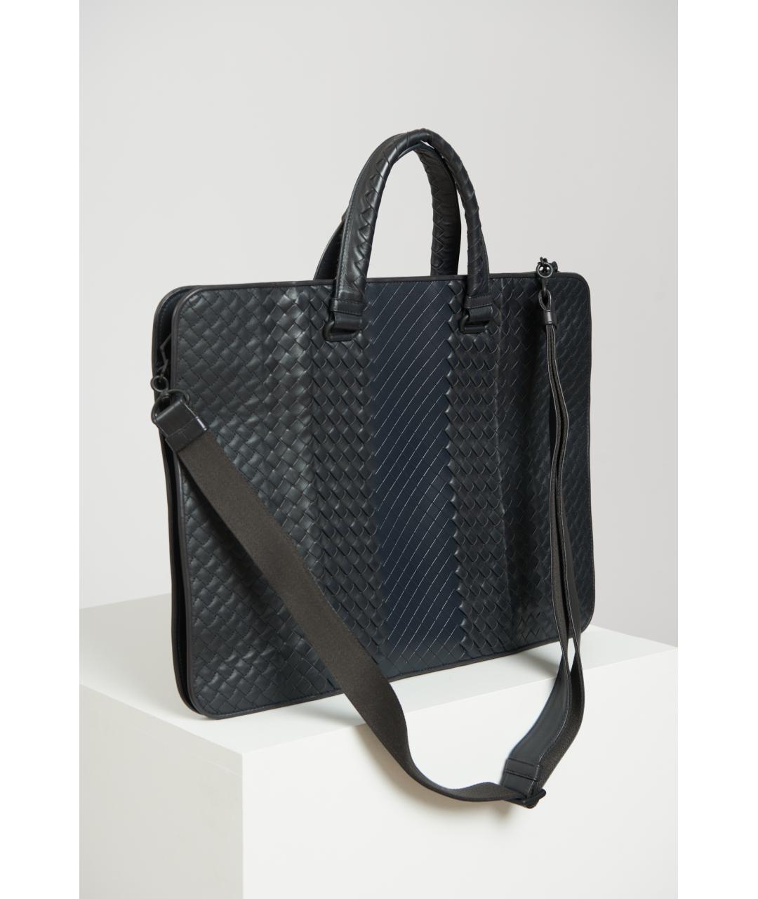 BOTTEGA VENETA Черная кожаная сумка через плечо, фото 2