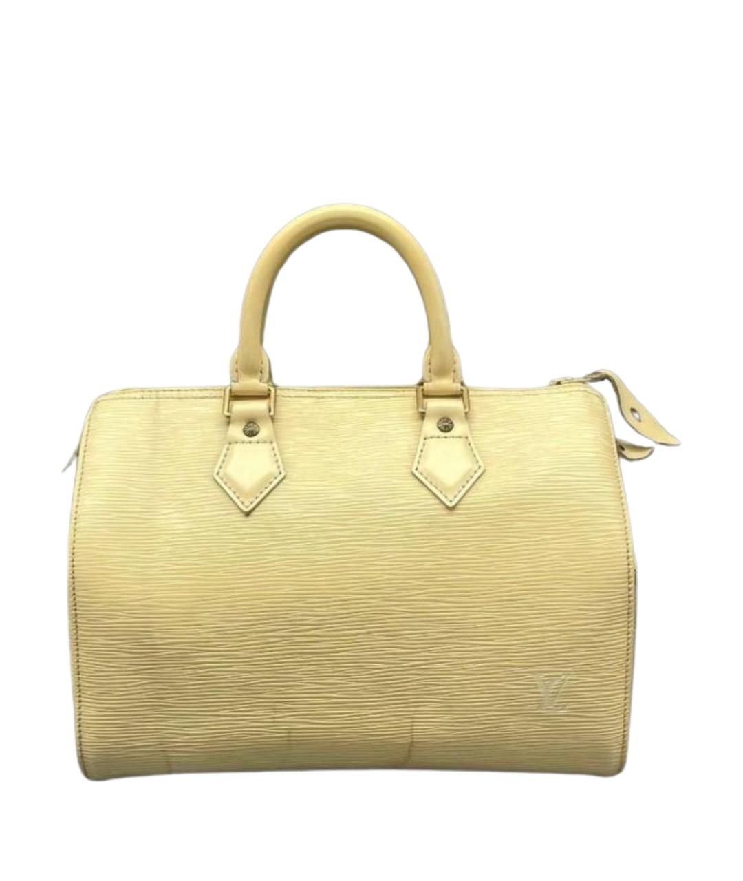 LOUIS VUITTON Желтая кожаная сумка с короткими ручками, фото 1