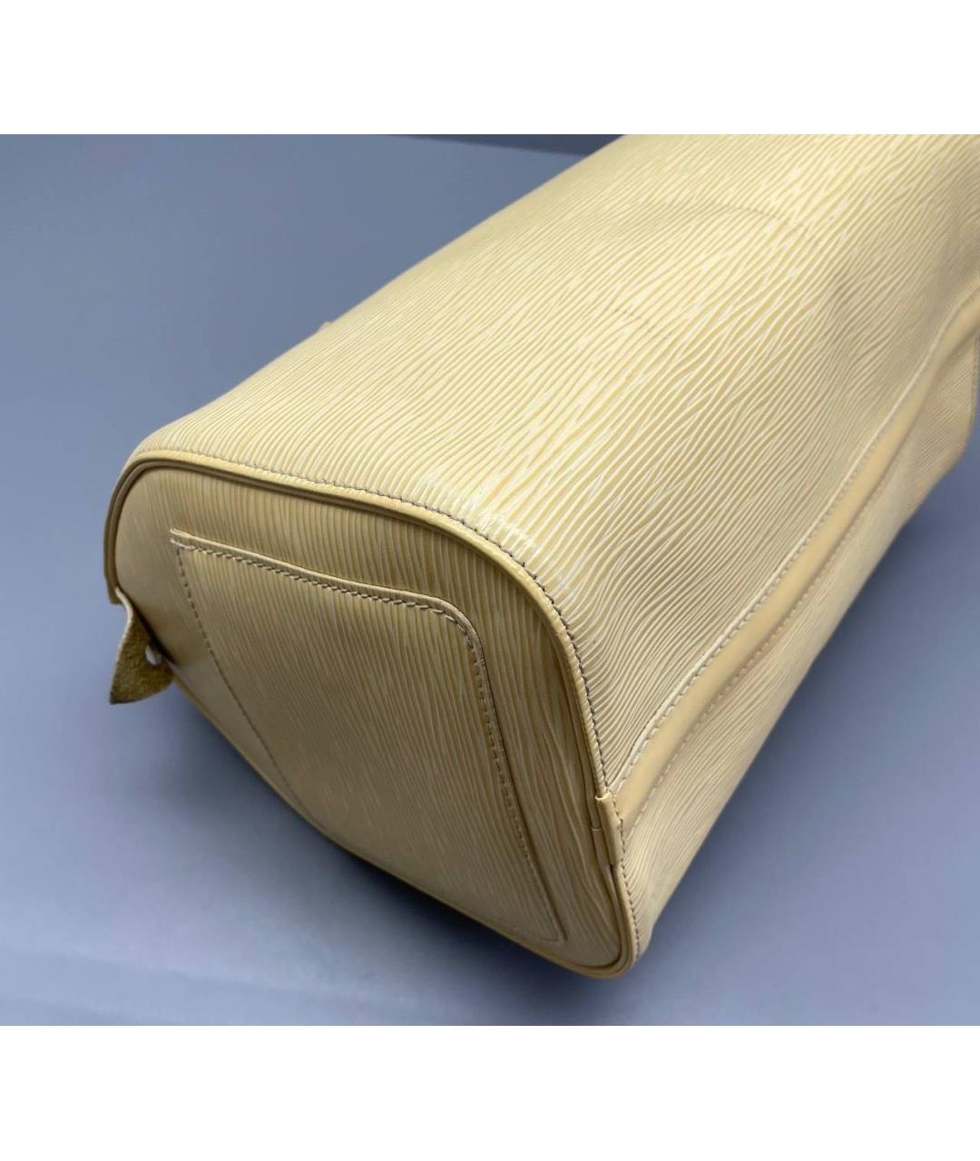 LOUIS VUITTON Желтая кожаная сумка с короткими ручками, фото 6