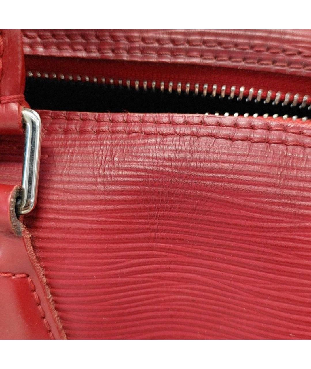 LOUIS VUITTON Красная кожаная сумка с короткими ручками, фото 8