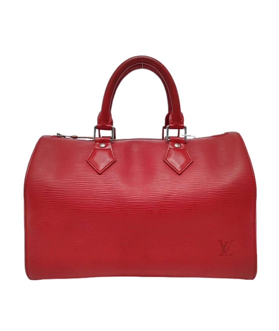 LOUIS VUITTON Красная кожаная сумка с короткими ручками, фото 1