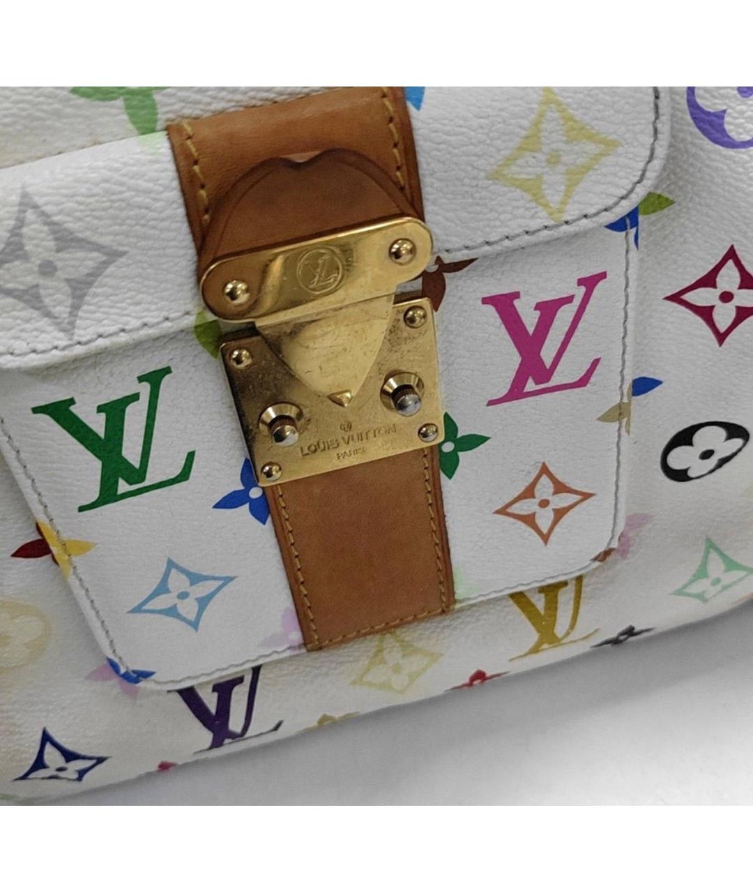 LOUIS VUITTON Белая кожаная сумка с короткими ручками, фото 7