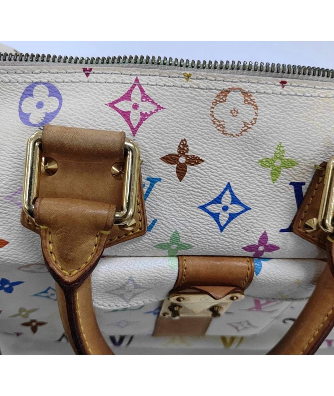 LOUIS VUITTON Белая кожаная сумка с короткими ручками, фото 5