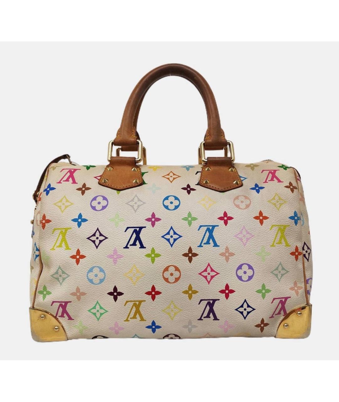 LOUIS VUITTON Белая кожаная сумка с короткими ручками, фото 2